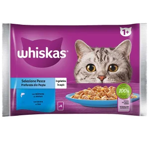 4x85g Whiskas Selezione Pesce in Gelatina
