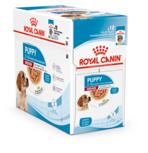 10x140g Royal Canin Puppy Medium in Salsa - Cibo Umido per Cani - immagine 2