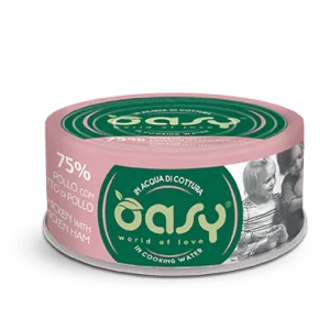 12x70g Oasy More Love Gatto Adulto Pollo Prosciutto