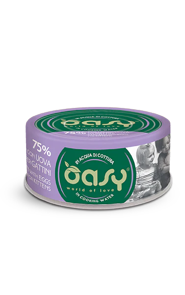 12x70g Oasy More Love Pollo con Uova per Gattini - immagine 2
