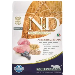 Farmina N&D Ancestral Grain Adult Agnello, Farro, Avena, Mirtillo 300g
