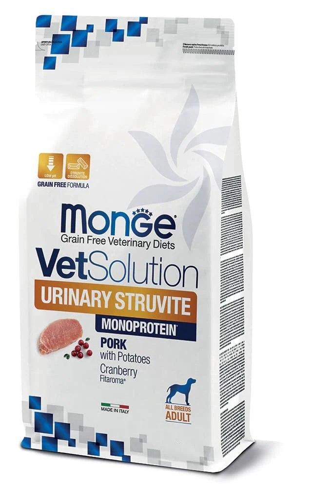 12kg Monge VetSolution Urinary Struvite Maiale Patate Grain Free