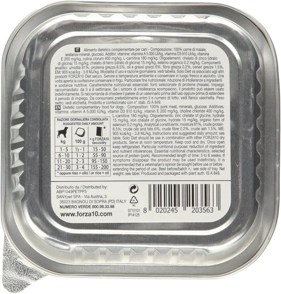 Forza10 Diet Solo Maiale 100g - Cibo Umido per Cani - immagine 3