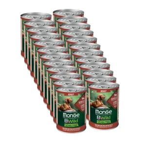 24x400g Monge BWild Adult Agnello - Cani Tutte Taglie