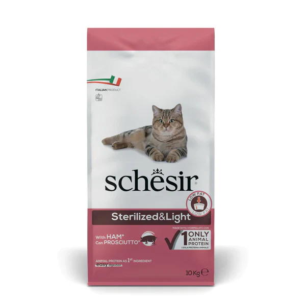 2x10kg Schesir Sterilised&Light con Prosciutto - Crocchette Gatto - immagine 3