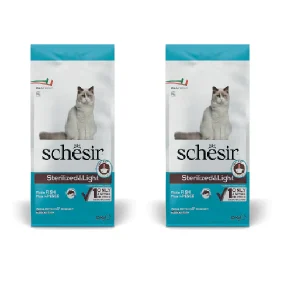 2x10kg Schesir Sterilised&Light Ricco in Pesce - Crocchette Gatto
