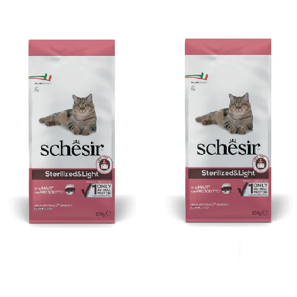 2x10kg Schesir Sterilised&Light con Prosciutto - Crocchette Gatto - immagine 2