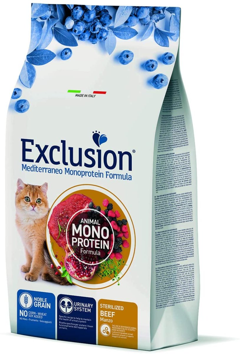 Exclusion Cat Mediterraneo Noble Grain Adult Sterilised Manzo 300 gr - immagine 3