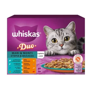 12x85g Whiskas Duo Mari e Monti - Cibo Umido per Gatti