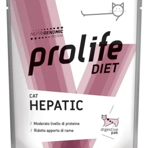 48x85g Prolife Diet Cat Hepatic Gatto Funzione Epatica