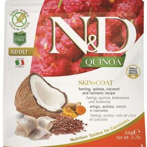 Farmina N&D Quinoa Grain Free Skin&Coat Aringa 300g Crocchette Gatti