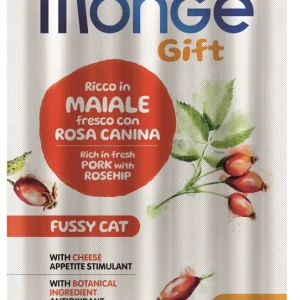 Monge Gatto Gift Fussy Cat Soft Sticks Ricco in Maiale Fresco con Rosa Canina  3x5 g