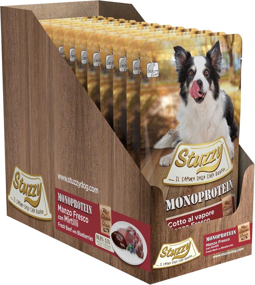 12x150g Stuzzy Monoprotein Manzo e Mirtilli - Cane Adulto