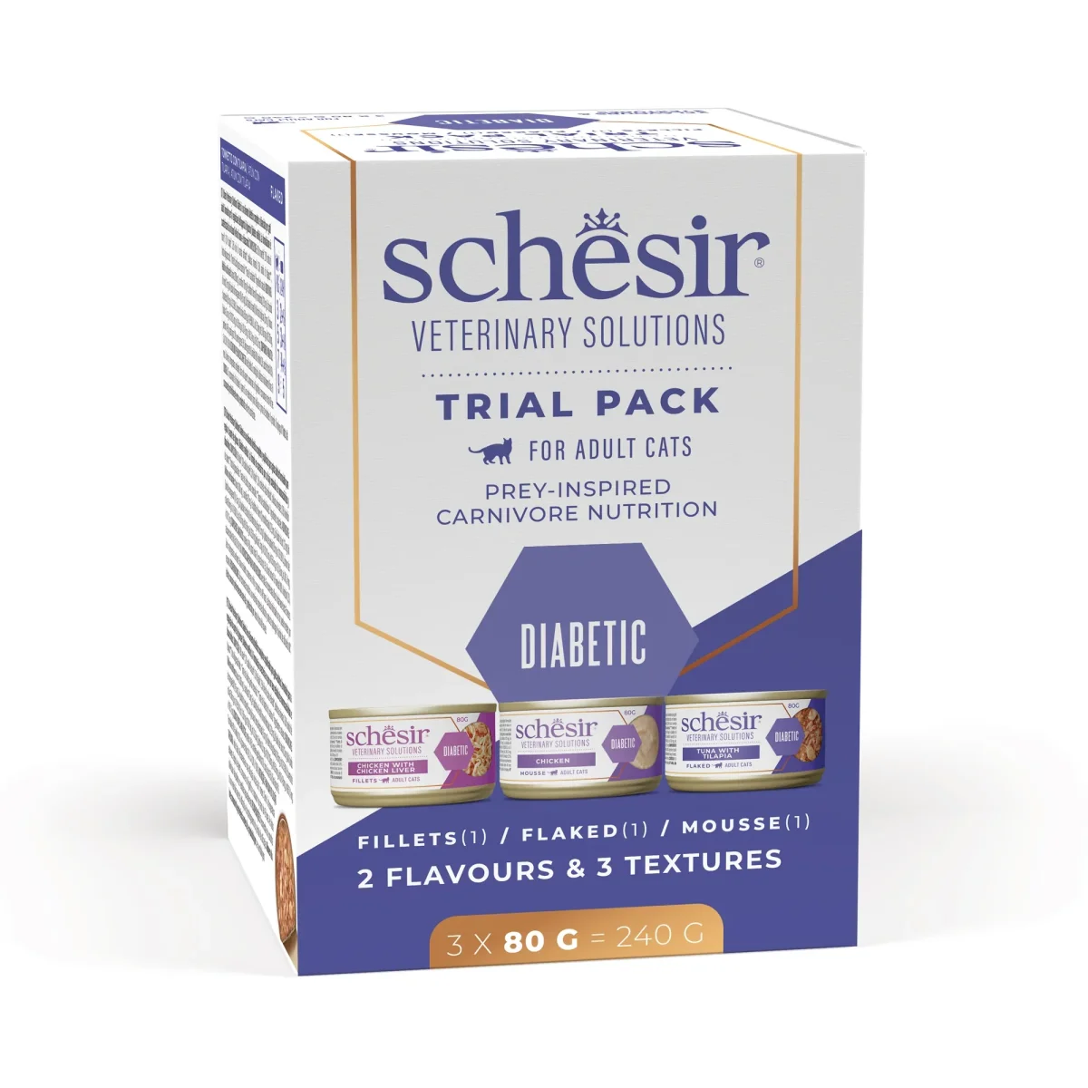 Schesir Veterinary Solution Diabetic Trial Pack Gatto 240 G - immagine 3
