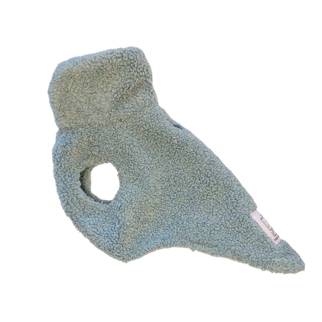 Cappottino per cani Snug&Fit in morbido Teddy – CELESTE – Limited Edition – Realizzato a mano - immagine 3