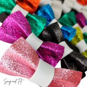 Papillon per cani e per gatti in morbido foam glitterato con elastico regolabile