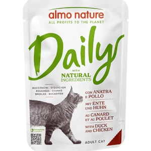 Almo Nature Daily con Anatra e Pollo 70 g – Cibo Completo per Gatti Adulti