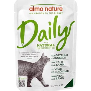 Almo Nature Daily con Vitello e Agnello 70 g – Cibo Completo per Gatti Adulti