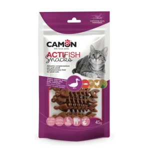 Camon Actifish Snack Anatra Salmone Pollo per Gatti 45g