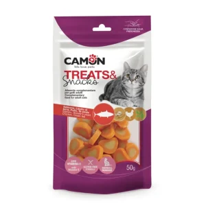 Camon Cuoricini Salmone Pollo Gatto Snack Funzionale 50g