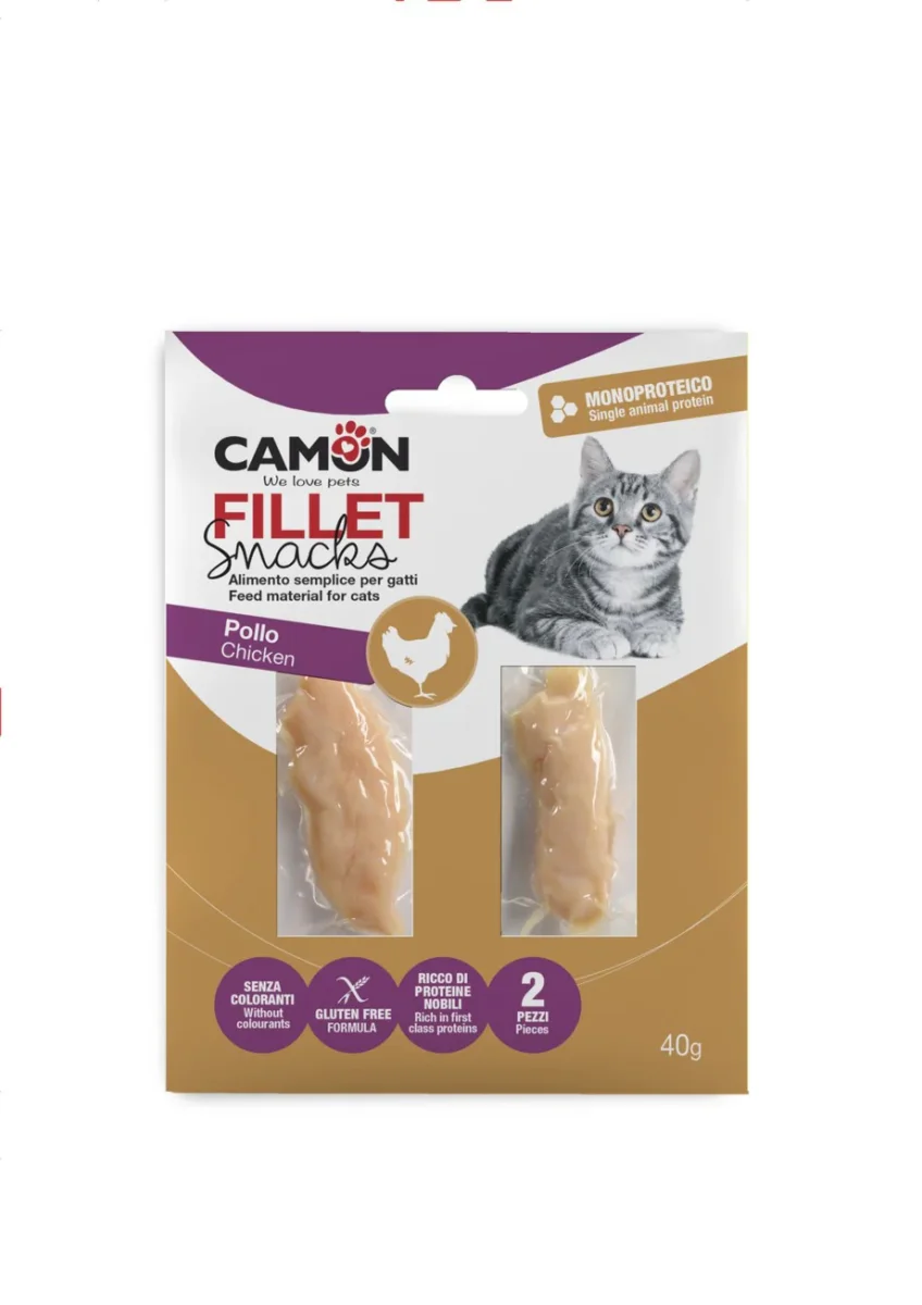 Camon Filetti di Pollo Monoproteico 40g - Snack Gatti