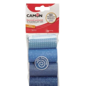 Camon Sacchetti Igienici al Profumo di Talco - 4 Rotoli da 15 Sacchetti