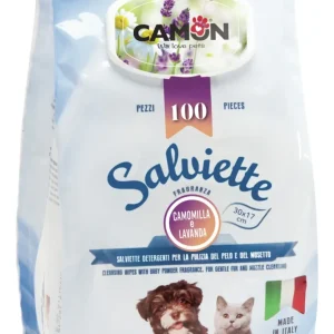 Camon Salviette Camomilla Lavanda Cane Gatto 100 Pezzi
