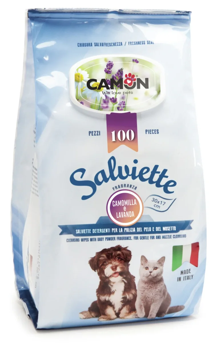 Camon Salviette Camomilla Lavanda Cane Gatto 100 Pezzi