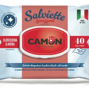 Camon Salviette Detergenti Mirra Clorexidina Cani Gatti 40 Pezzi