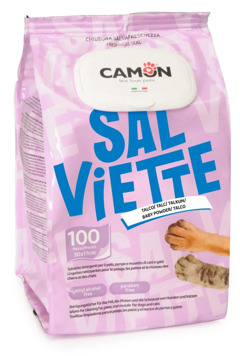 Camon Salviette al Talco 100pz 30x17cm - Cani e Gatti - immagine 3