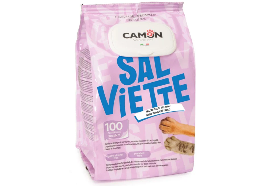 Camon Salviette al Talco 100pz 30x17cm - Cani e Gatti