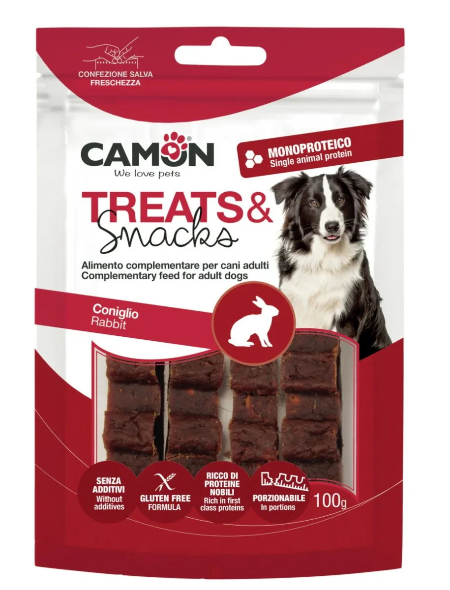Camon Treats Snack Barretta Monoproteica al Coniglio – 100 g