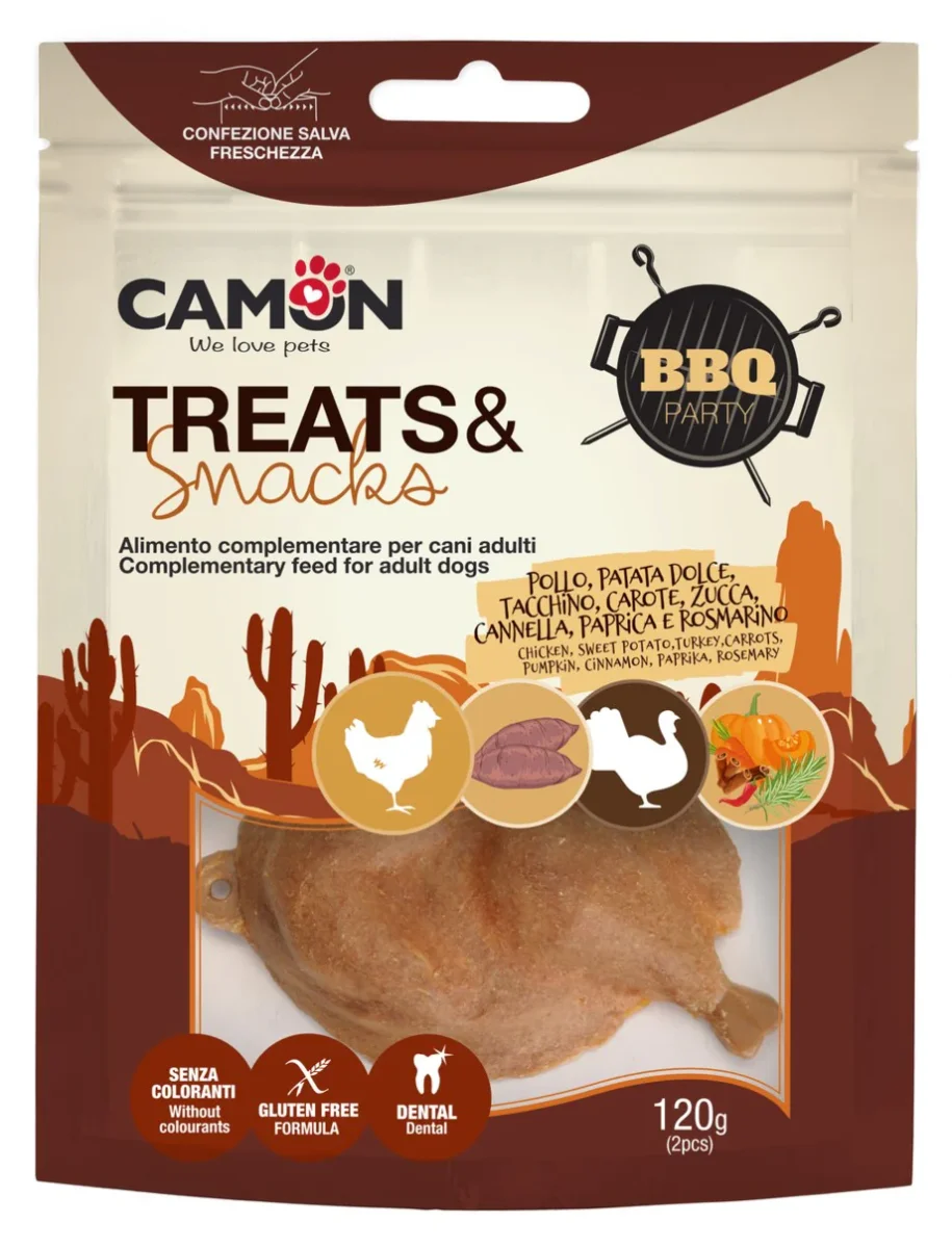 Camon Treats & Snacks BBQ Party - Pollo e Tacchino 120g - immagine 2