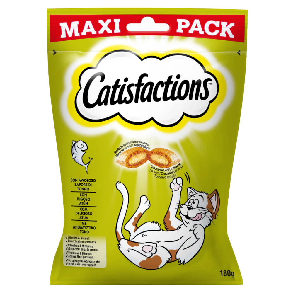 Catisfactions Maxi Pack con Tonno 180g - Snack per Gatti