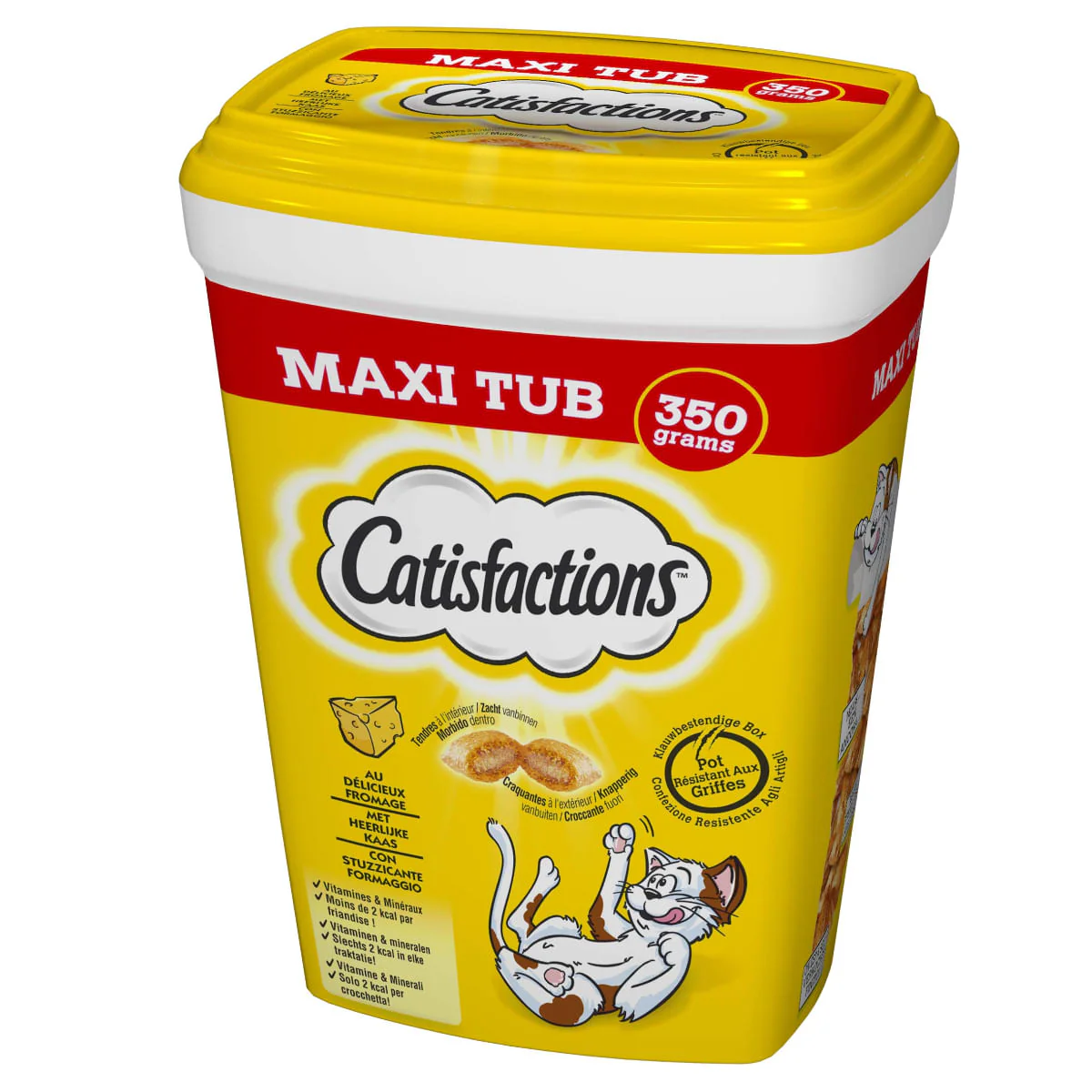 4x350g Catisfactions Maxi Tub al Formaggio - Snack per Gatti - immagine 2