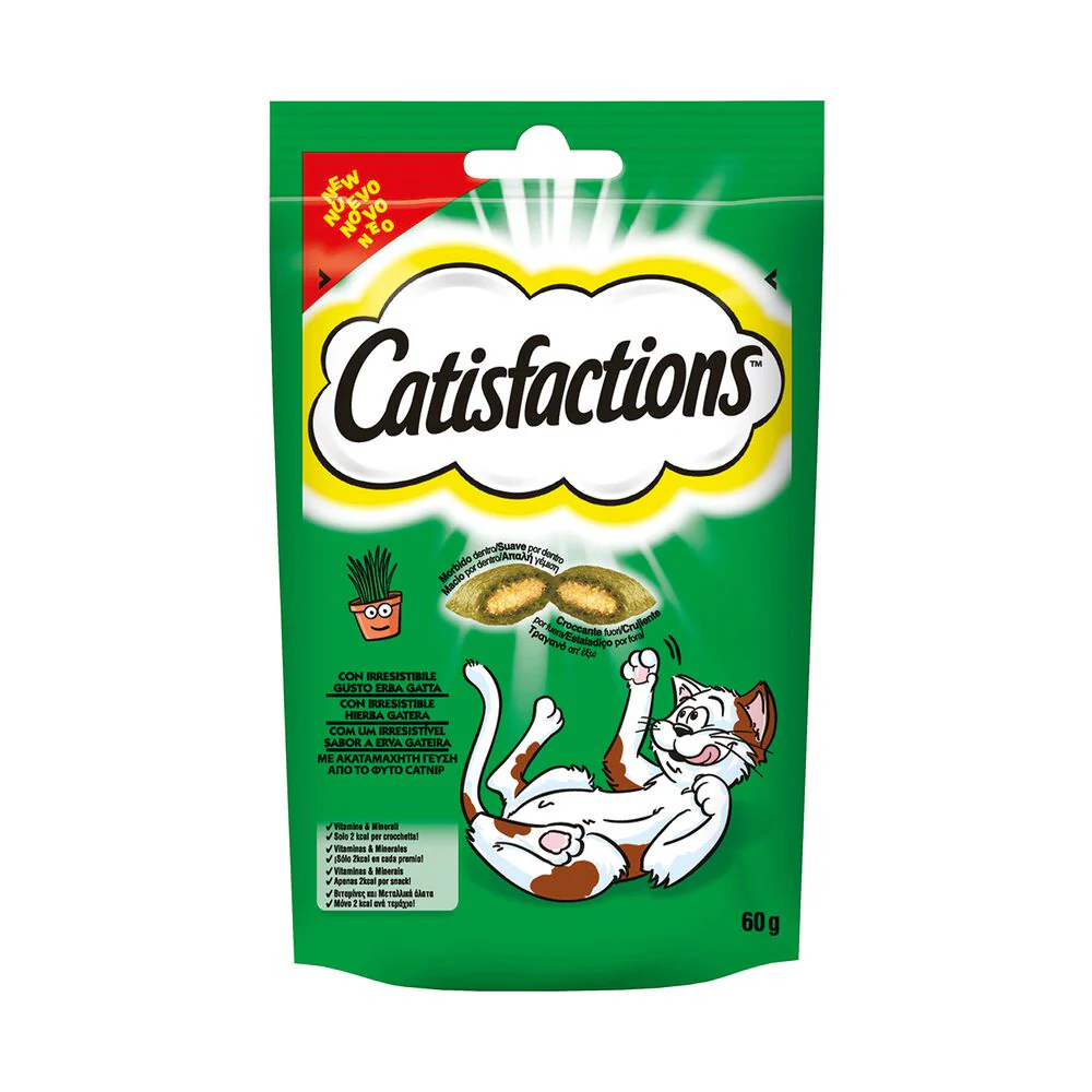 3x60g Catisfactions con Erba Gatta - Snack per Gatti