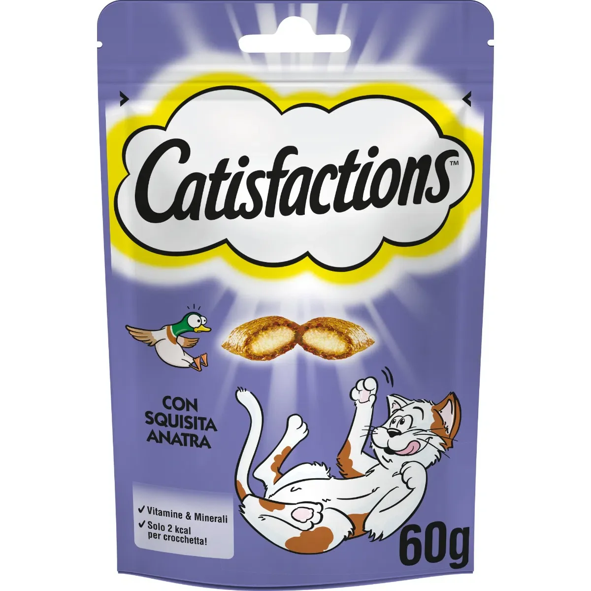 3x60g Catisfactions con Anatra - Snack per Gatti