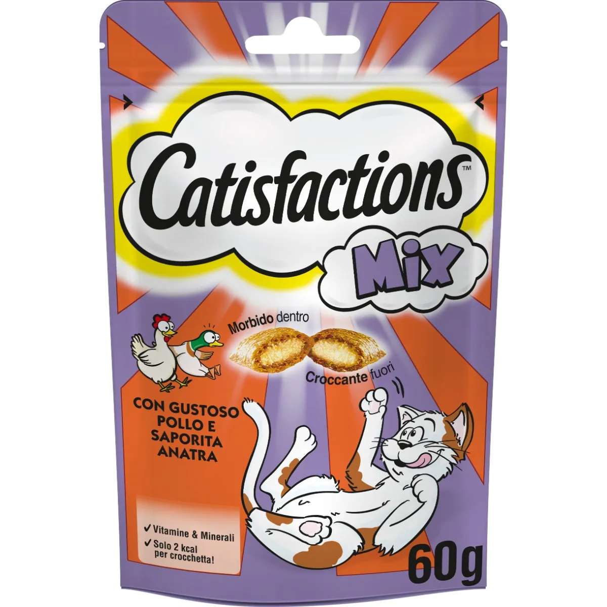 Catisfactions Mix con Pollo e Anatra 60g - Snack per Gatti - immagine 2