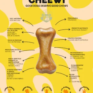 Cheewi Masticabile Edibile Formaggio Burro d’Arachidi M - Cani 10-20kg