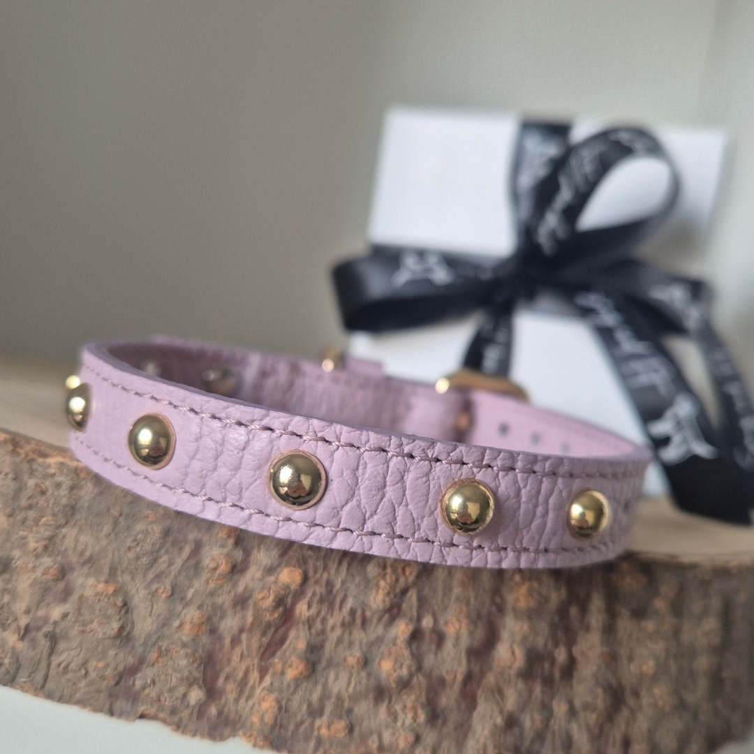 Collare cane LILAC by Snugandfit – Vera Pelle colore lilla – Collare artigianale - immagine 3