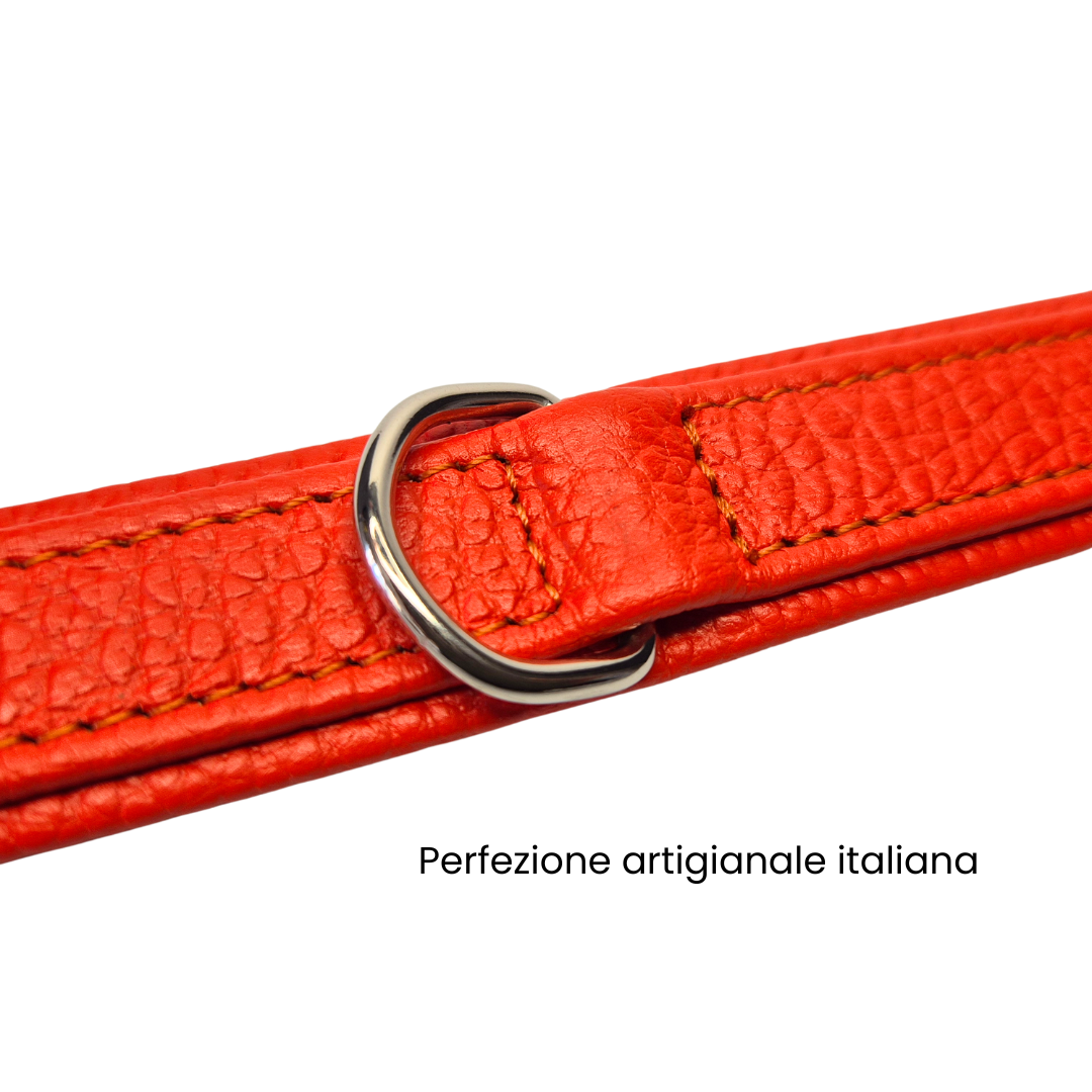 Collare cane SPRITZ by Snugandfit in Vera Pelle arancio - immagine 4