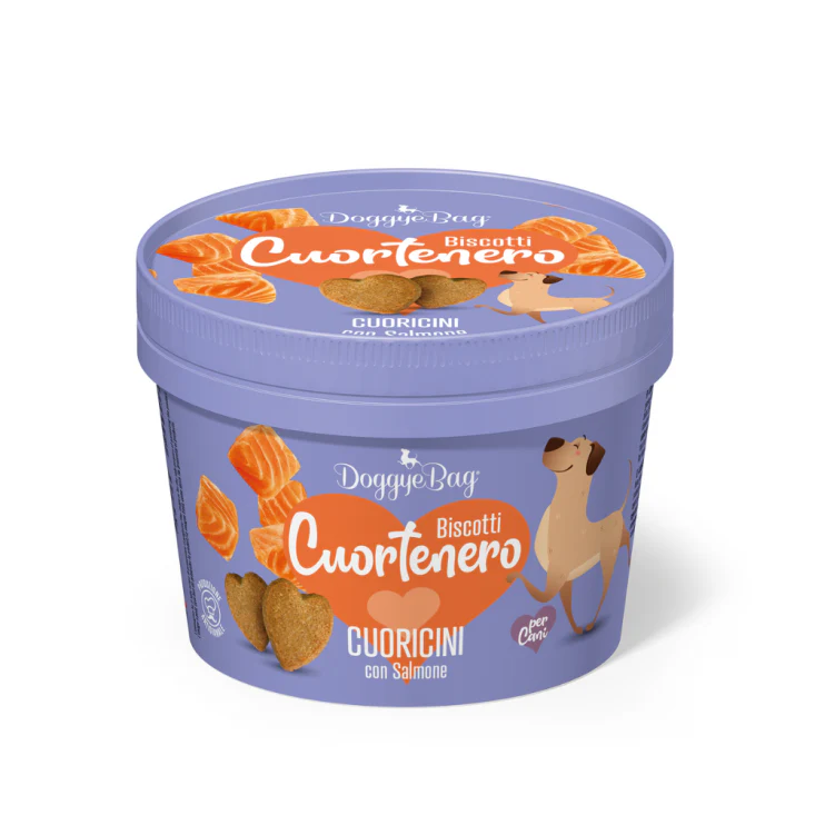 Cuortenero Cuoricini con Salmone 150g - Snack Cani Low Grain - immagine 2