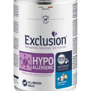 Exclusion Hypoallergenic Cane Adulto Pesce E Patate 400 g