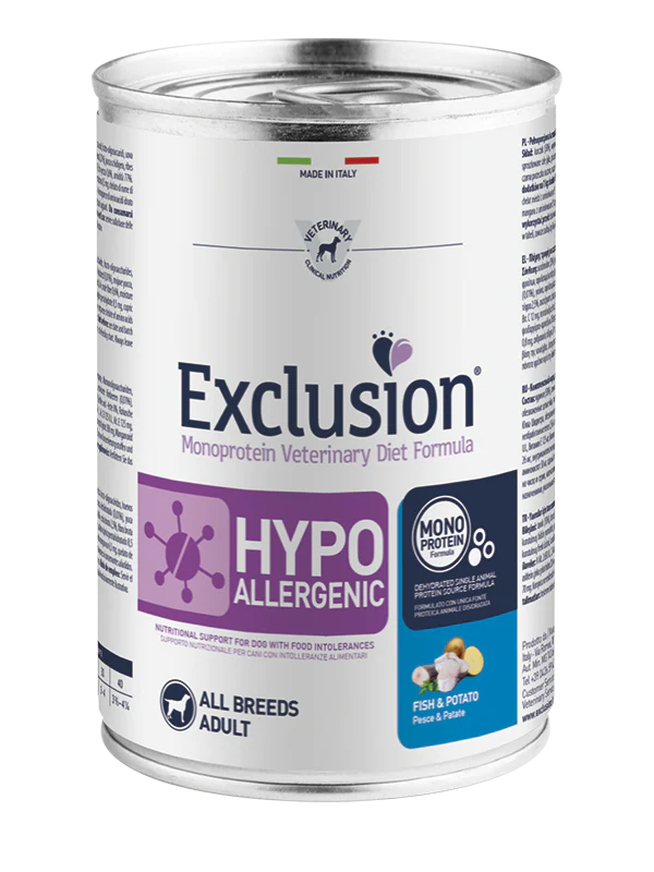 Exclusion Hypoallergenic Cane Adulto Pesce E Patate 400 g