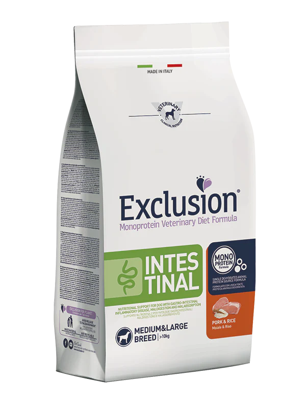Exclusion Intestinal Cane Medio Grande Maiale Riso 12kg