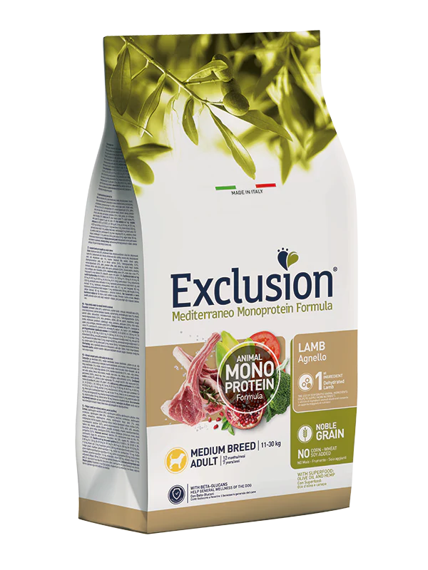 Exclusion Mediterraneo Adult Medium Agnello 12kg