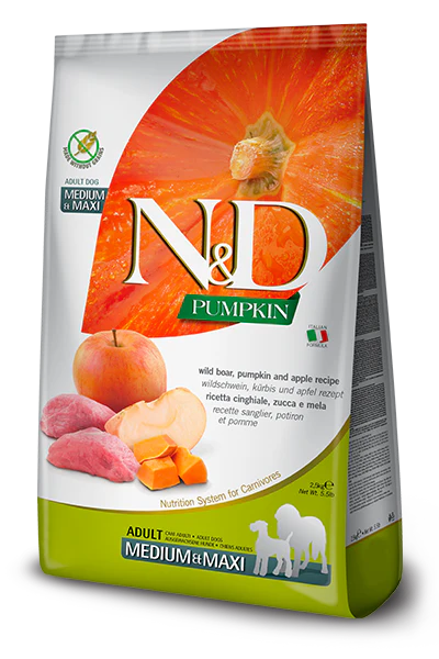 Farmina N&D Pumpkin Cinghiale e Mela Adult Medium & Maxi 2,5 kg per cani