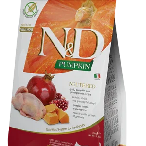 Farmina N&D Pumpkin Neutered Quaglia 1,5kg Crocchette per Gatti Sterilizzati
