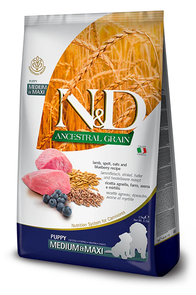 Farmina N&D Ancestral Grain Puppy Agnello e Mirtillo 12 kg - immagine 2