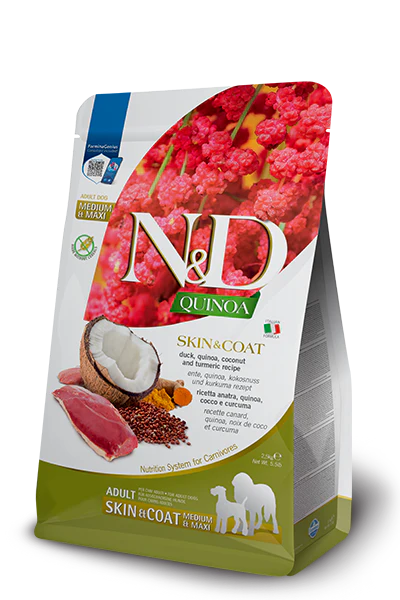 Farmina N&D Cane Quinoa Skin&Coat Medium/Maxi Anatra 2,5kg